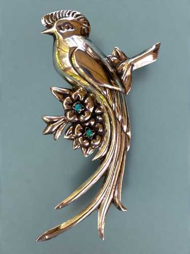 MEXICO SILVER925 孔雀貝 タツノオト シゴ ブローチ シルバー Silver mexican bird brooch - Gem