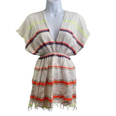 【LEMLEM】jemari fringed ストライプ cotton-blend coverup Lemlem striped cover-up - Gem