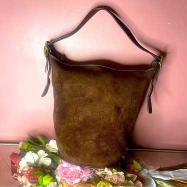 Vintage COACH Reverse Suede XL BERKELEY 9010 Duffle Sack Bag
