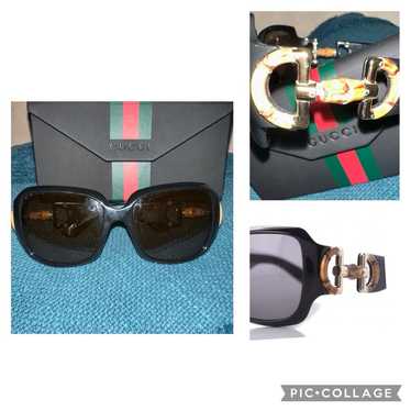 小物 00s archive GUCCI sunglasses bamboo y2k GUCCI Vintage Sunglasses Oval Rectangular Frameless Wrap