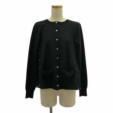 Sacai luck★アンゴラ 異素材 ドッキング カーディガン　ブラック Sacai luck☆アンゴラ 異素材 ドッキング カーディガン ブラック