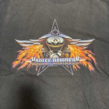 【悶絶フェード】90s HARLEY DAVIDSON フレイム エンブレムT 90s) harley davidson flame - Gem