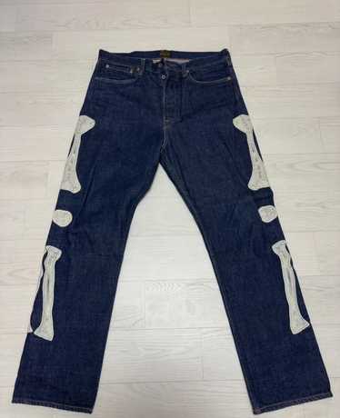【Glowny】BONES DENIM PANTS MUSINSA | GLOWNY BONES DENIM PANTS (KHAKI BROWN)