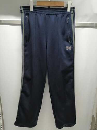 NEEDLES 21AW Track Pants Straight Green x Beige lines JO222