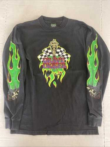 GRAVE DIGGER DENNIS ANDERSON'S 長袖カットソー Vintage Grave Digger 1997 Monster Truck Shirt MEDIUM Dennis