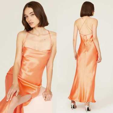 【関税込み】BEC + BRIDGE オレンジ Zariah マキシドレス Bec & Bridge Charlotte Cutout Shirred Georgette Maxi Dress