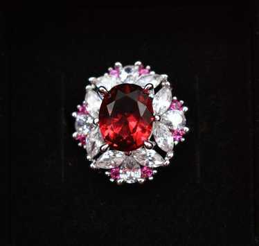 Lab Created Ruby and White Sapphire Ring, Size 6,… - image 1