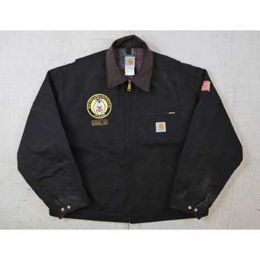 【希少】USA製 Carhartt Detroit jacket J01 BLK Carhartt J01 Blk Black Detroit Blanket Lined Vintage Jacket