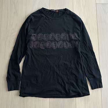 希少 UNDERCOVER GIZ SLEEVES LONG T-SHIRTS UNDERCOVER Giz Pattern U Logo T-Shirt 4XL Black 16SS