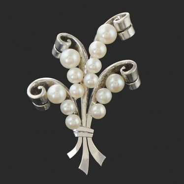 本真珠　銀製　ブロッチ　美品 Mikimoto pearl brooch tokyo - Gem