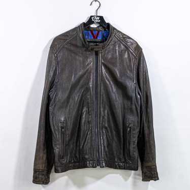 90s 00s “ANDREW MARC NY” N-2B down y2k Vintage Andrew Marc New York Leather Bomber Jacket L Biker