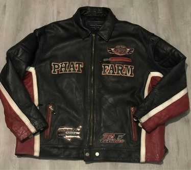 PHAT FARM レザージャケット Vintage 1990s Phat Farm Leather Jacket / Patchwork / 90s