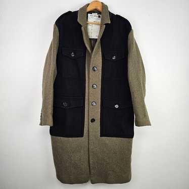 ZARA SRPLS Army Cropped Jacket Wool Mix Faux Shearling Size