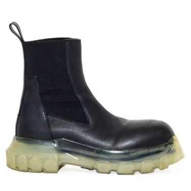 【希少】Rick Owens リックオウエンス beetle bozo 38 Rick Owens Black Leather Bozo Beatle Tractor Boots Chunky