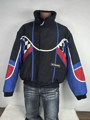 Rare Pure Polaris Racing Snowmobile Jacket Flames Men's Size