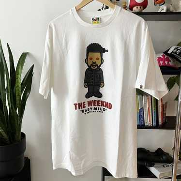 トップス BAPE X THE WEEKND MILO LS TEE SIZE L NEW The Weeknd Bape Baby Milo XO White Tee T-Shirt A Bathing