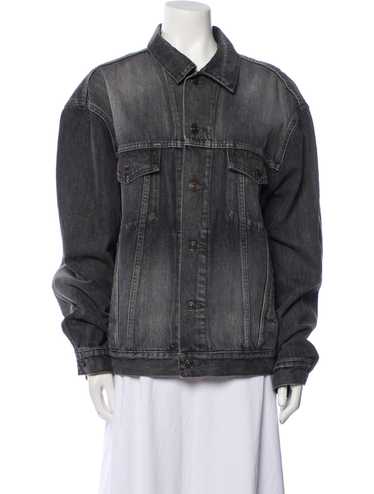 ジャケット・アウター BALENCIAGA 2017 BLACK DENIM JACKET Balenciaga Kid's Logo-Print Japanese Oversized Denim Jacket