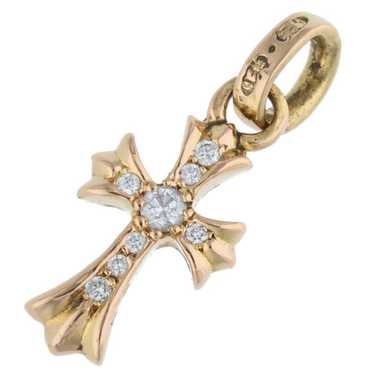 アクセサリー chrome hearts 22k baby fat pave diamond CHROME HEARTS 22K Yellow Gold Diamond Baby Fat Cross Pave