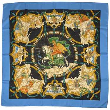 エルメス　CAVALIERS DES NUAGES 雲の騎士 ブルー Hermes Cavalier Des Nuages Scarf - Gem