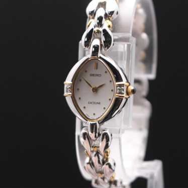 Seiko Exceline 1F20‑6B60 シルバー ゴールド Seiko Exceline Diamond 1F20-6B60 Vintage Women's Watch in