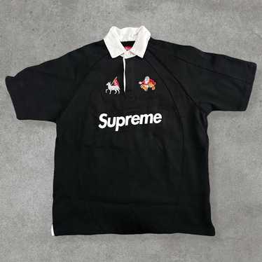 美品 Supreme ラガーシャツ M 黒/白 15aw - メルカリ