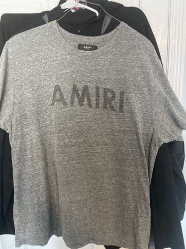 アミリ ロゴ刺繍Tシャツ グレー Amiri logo shirt - Gem