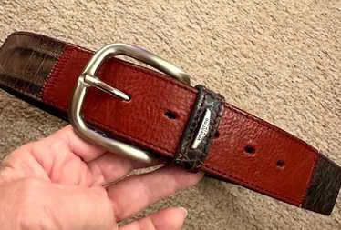 VALENTINO VINTAGE ITALY製 スエードレザー×レザーベルト Vintage brown leather valentino belt - Gem