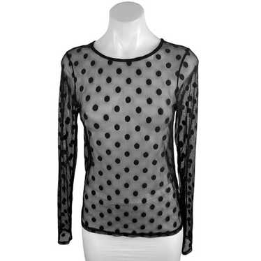 Zara Mesh Sleeve Polka Dot Top - Gem