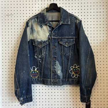 LEVI'S 557XX BANNER AD PRINT Denim Jacket Size:42 All-over