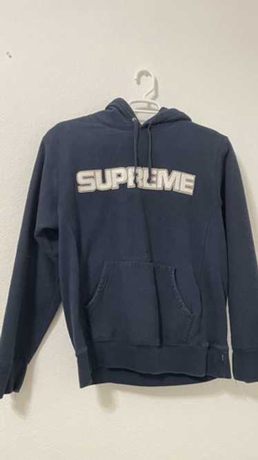 Supreme Supreme Perforated Leather Logo Hoodie FW18' - Gem