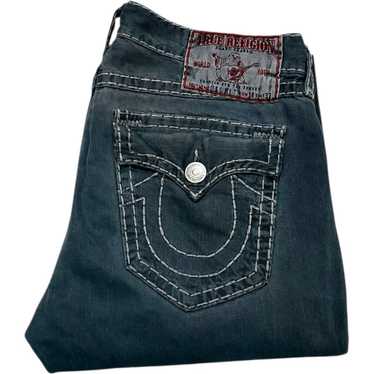TRUE RELIGION Joey Super T Jeans Womens 26 Yellow Cystals