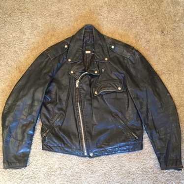 RALPH EDWARDS 1960年代POLICE ライダースジャケット古着 古着 70s USA製 BROOKS 本革 レザー ダブル ライダース