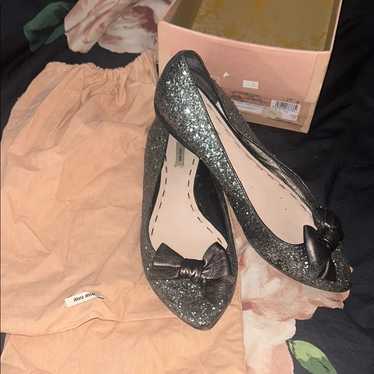 calzature donna miu miu ミュール　PLADA Miu Miu Women Calzature Donna Bianco Nero Size 37 for sale