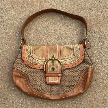 COACH Vintage Jacquard SoHo Patchwork Shoulder bag Purse Y2K