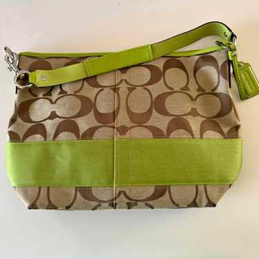 バッグ Vintage Coach Baguette Small Bag Lime Coach Vintage Baguette Small Bag Lime Genuine Leather, Used