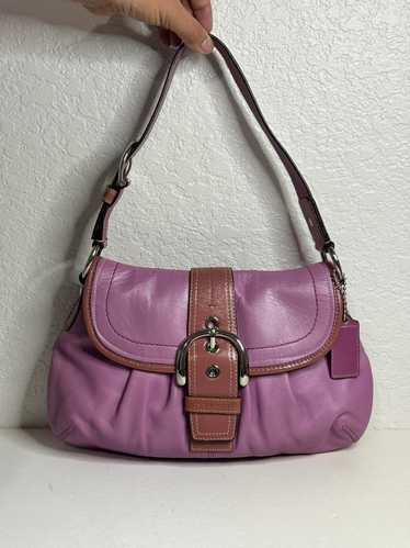 バッグ Coach Pink Soho Pleated Hobo Shoulder Coach Soho Hot Pink Pleated Leather Large Shoulder Bag Purse