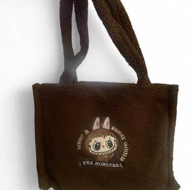 トートバッグ POP MART LABUBU FLEECE TOTEBAG BROWN Classic Bag Series- LABUBU Plush Tote Bag (Brown) | Bags