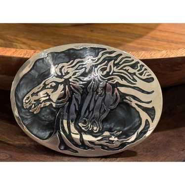 USA製 SILVERバックル award design medals inc Vintage Award Design Medals Silversmith Collection Cow Skull