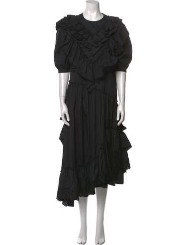 【送料&関税込】Simone Rocha Black V-neck Dress Simone Rocha Slip Dress with Lace Trim in Black Curated at