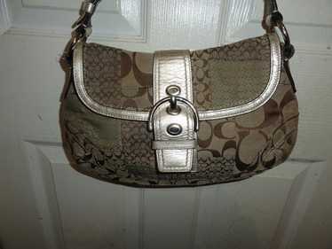 COACH SOHO SHOULDER BAG, BOHO HOBO TAN LEATHER, PATCHWORK
