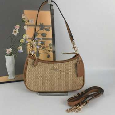 Coach Legacy Buckle Straw Shoulder Bag Used item Woman Free