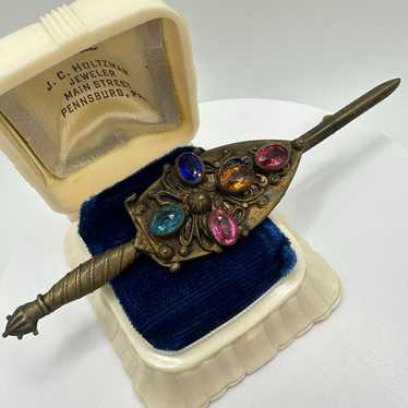 Vintage Czech Brooch 1920's signed and numbered - Gem