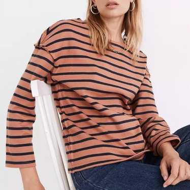 メイドウェル Madewell Luxe Long Sleeve Tee in Falon Stripe レディース シャツ トップス Juniper Luxe Long-Sleeve Tee in Falon Stripe | Madewell