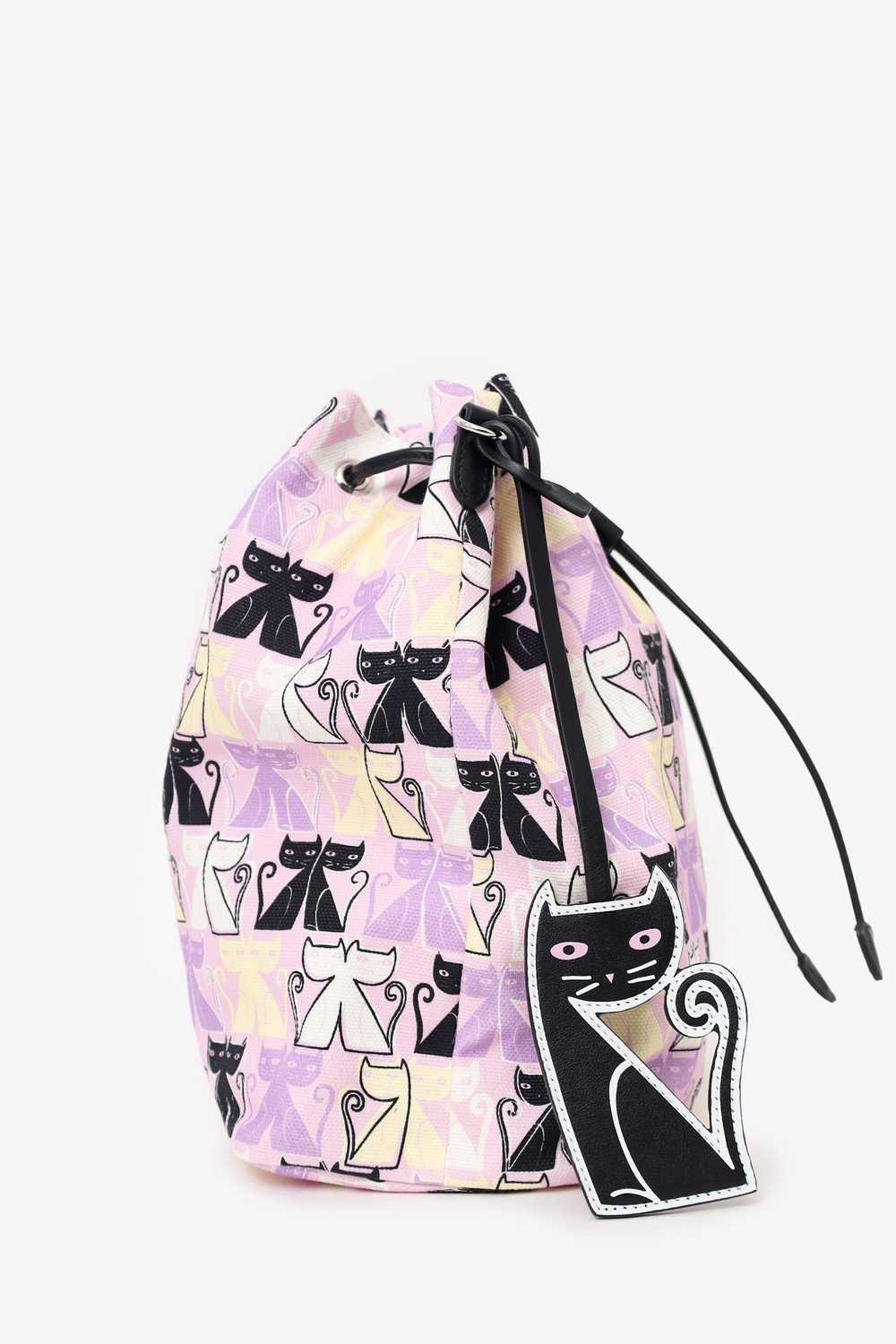 Miu Miu Purple Canvas Cat Print Drawstring Pouch - image 3