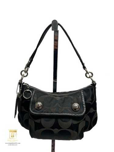 バッグ COACH Poppy Signature Circle Hobo SIGNATURE COACH POPPY HOBO SHOULDER BAG KHAKI PATENT LEATHER