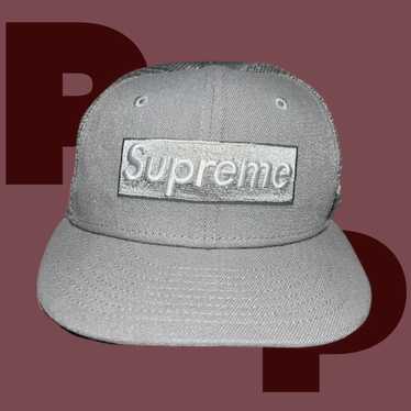 (Suprem)Box Logo Mesh Back New Era®Grey Supreme Box Logo Mesh Back New Era Cap - Grey – YankeeKicks
