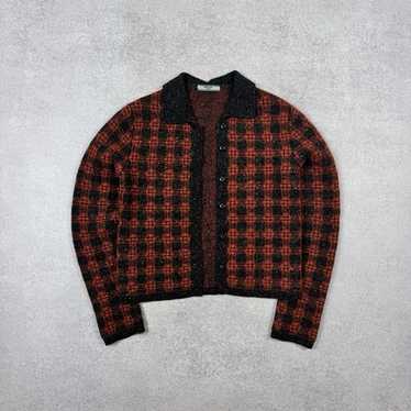 トップス PRADA Mohair blend check cardigan pink Prada Cashmere Cardigan | Pink | FARFETCH