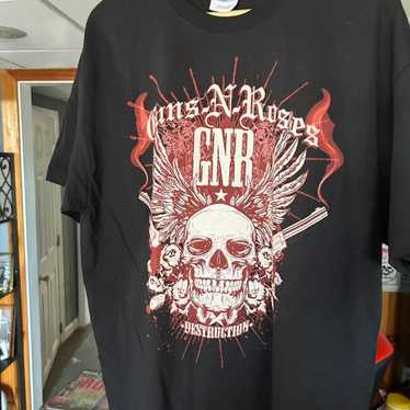 Slash Guns N Roses Slash Skull Cream Black Adult T-Shirt