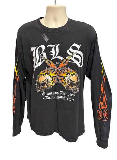 00s 2005 Black Label Society ロングスリーブ スカル BLACK LABEL SOCIETY METAL BAND SKULL LOGO BELT BUCKLE