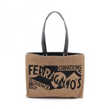 トートバッグ Salvatore Ferragamo Raffia And Leather Big Shopping Bag SF24150B-Ferragamo-The-studio-